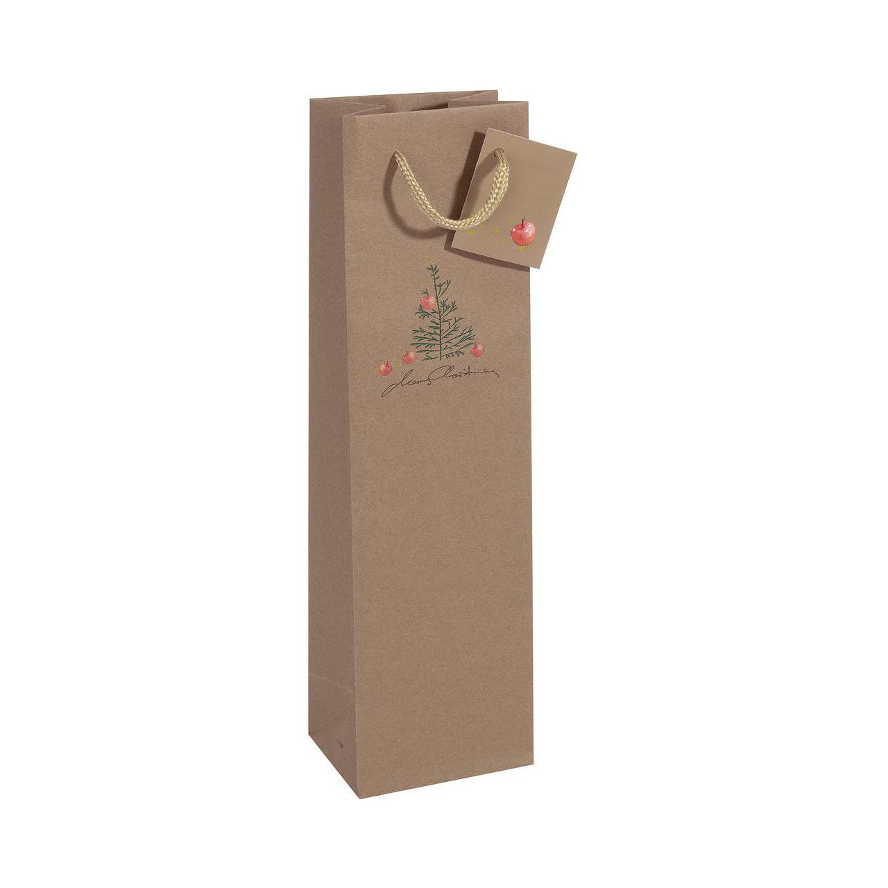 SIGEL 5 Flaschenbeutel Christmas with apples Motiv 10,0 x 35,0 cm