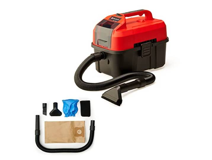 Einhell Aspirateur Eau et poussière sans Fil Te-VC 18/10 Li-Solo PXC 18 V cuve 10 L flexible 2 m suceur plat/brosse suceur textile/universel sans batterie