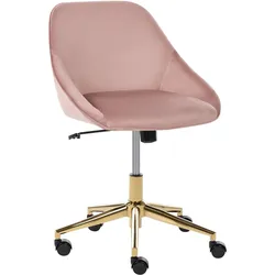 SCHREIBTISCHSTUHL Samtstoff Rosa Bardsdale