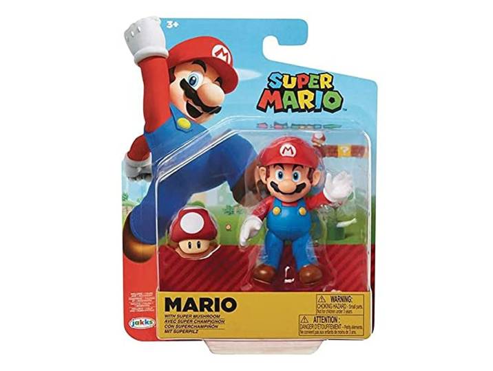 Nintendo - Super Mario Figurine de Mario avec Super Champignon 10cm
