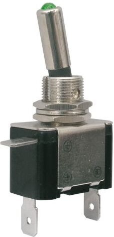 Interruptor Alavanca Luminoso (ON-OFF) 12VDC/25A - LED Verde
