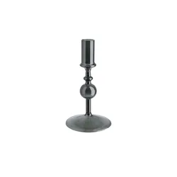 Kerzenhalter   , schwarz , Glas , Maße (cm): H: 16,5  Ø: 9