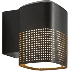 Nordlux Outdoor Wandleuchte SIDARA, IP54 IK05, eckig, E27, Schirm perforiert, Seeluft-beständig, Aluminium, schwarz NORD-2618421203