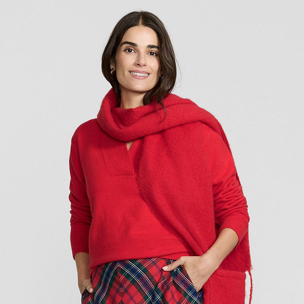 CashTouch Pullover mit V-Ausschnitt, Damen, size: regular, Rot, Baumwoll-Mischung/Polyester-Mischung/Nylon-Mischung, by Lands' End