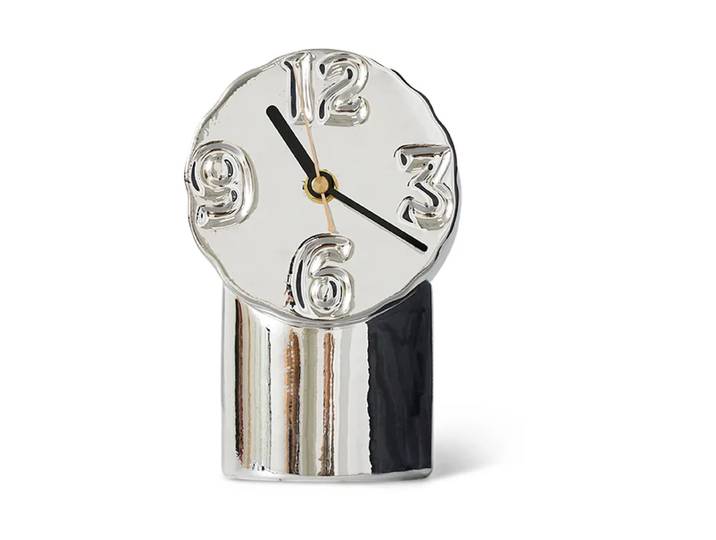HKliving Horloge en céramique rétro 17,5 cm Chrome