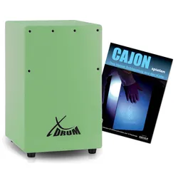 XDrum KC-37GN Kinder-Cajon Grün Set mit Schule