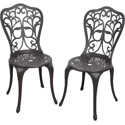 Balkonstuhl Set in Braun verziert Aluminium (2er Set)