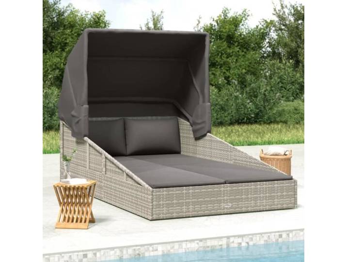Transat - VIDAXL - Toit pliable - Résine tressée - 200x114x128 cm - Pliant