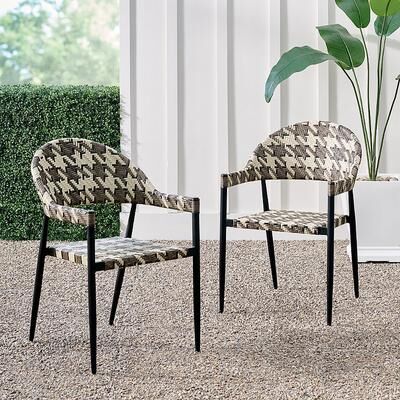 Tatum Outdoor Bistro Chairs, Set Of Two - Multi Neutral - Grandin Road
