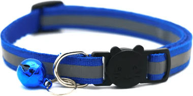 Inspire Picks Safe Glow Reflective Breakaway Cat Collar With Bell blue width1cm