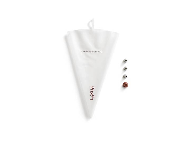 Lékué Poche à douille réutilisable avec 3 embouts Lékué Transparent