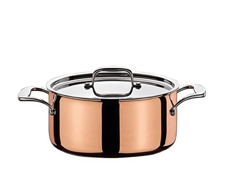 Spring CULINOX Bratentopf mit Deckel, 5-Lagen-Kupferboden, Ø 16 cm Kochtopf, 18/10 Edelstahlschicht, dreifacher Aluminiumkern, für alle Herdarten, backofenfest, induktionsgeeignet
