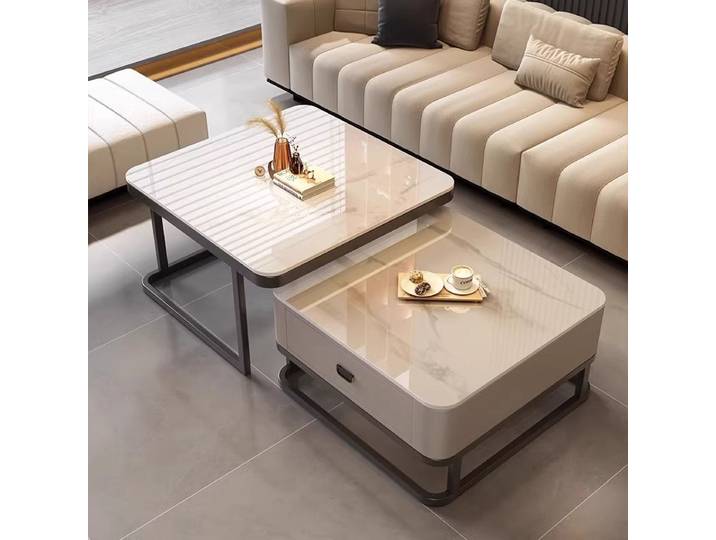 Table basse Vintage peu encombrante, rangement créatif, Table d'appoint Simple de luxe, Design élégant, meubles de salon Pliante