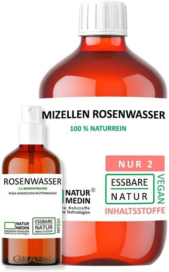 Naturmedin Mizellenwasser mit Rosenwasser + 100 ml Rw