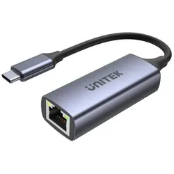 Unitek U1323A USB-C - RJ45, 1Gbps, LAN, Ethernet, PD 100W adapter cable (USB-C, RJ45 Gigabit Ethernet (1x)), Netzwerk Adapter, Grau