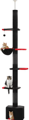 Inspire Curations SkyClimb Floor to Ceiling Cat Tree Tower amt0187bk l