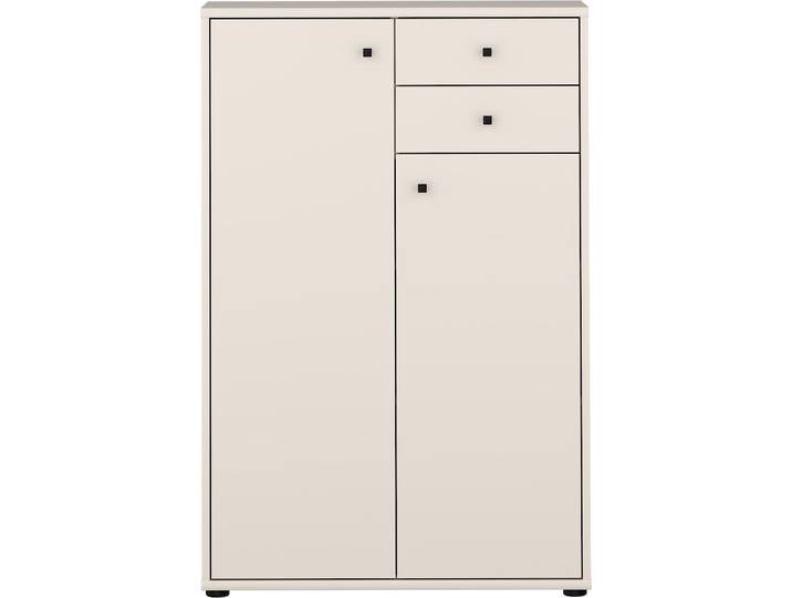 FORTE TEMPRA 2 Kommode mit 2 Türen und 2 Schubladen, Holzwerkstoff, Sonoma Eiche