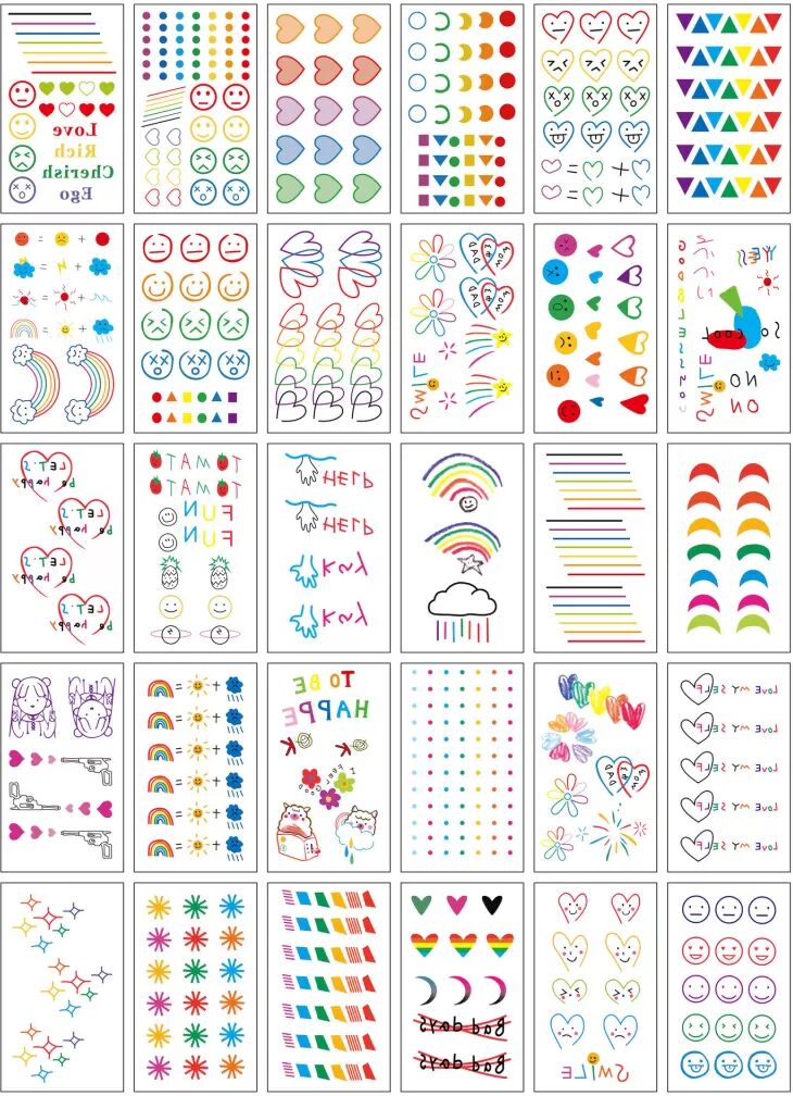 INF Tattoos Temporaires Tendance - 30 Designs Uniques