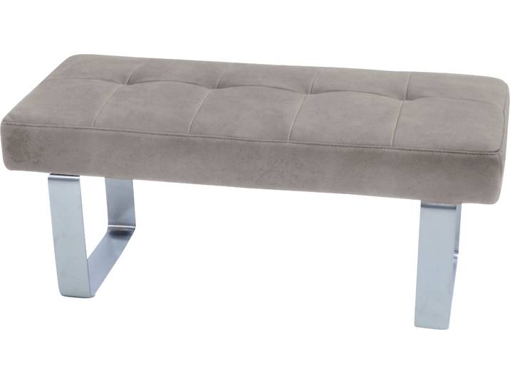Hockerbank K+W KOMFORT & WOHNEN Santos II , grau (hellgrau), B:113cm H:51cm T:49cm, 100% Polyester, Hocker, Hockerbank, Sitzpolsterung aus hochwertigem Kaltschaum, Breite ca. 113 cm