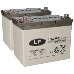 Bleigel Akku 2x 12V 30Ah kompatibel zu Rollstuhl E-Mobil Seniorenmobil u.a.