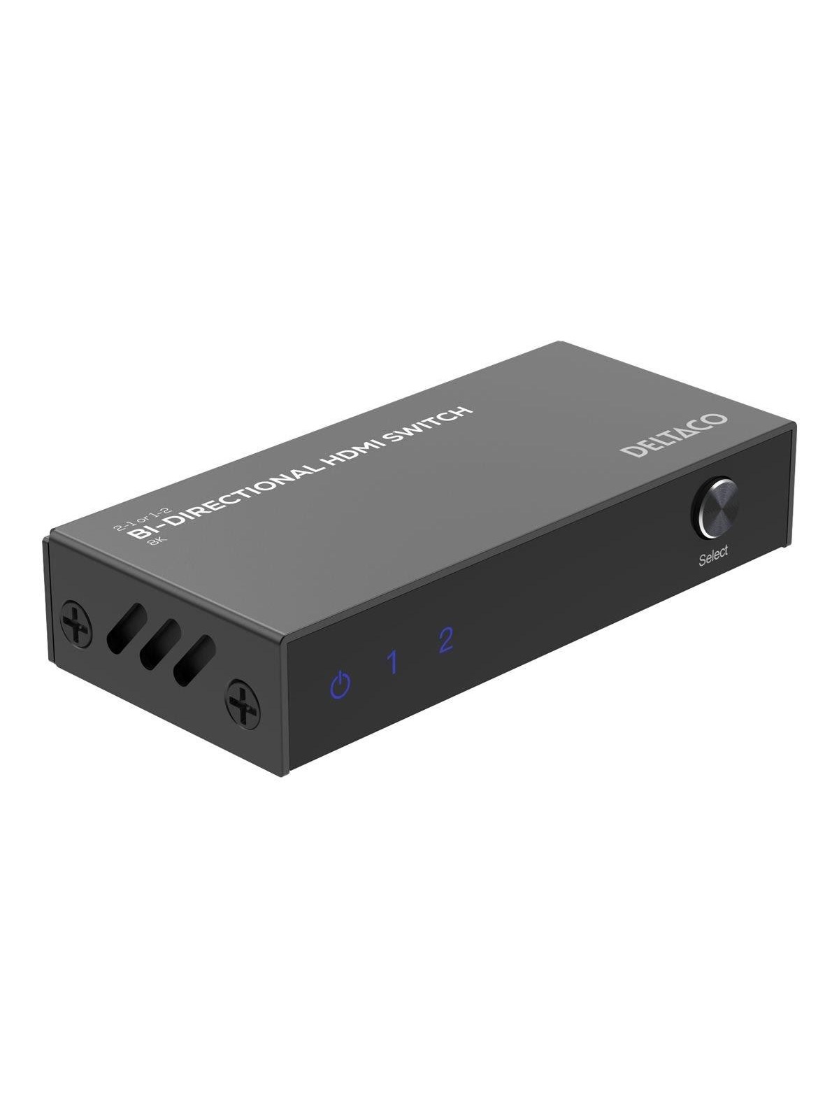 Deltaco - video/audio switch - bidirectional 1-2 or 2-1 8K@60Hz - 3 ports