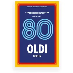 Einladungskarte 80. Geburtstag: Oldi 80 mit Foto in Blau