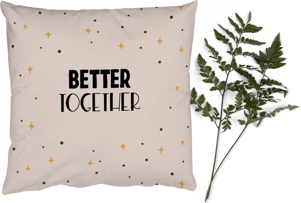 PillowMonkey Set Sierkussens Quotes Better Together - 50 x 50 cm