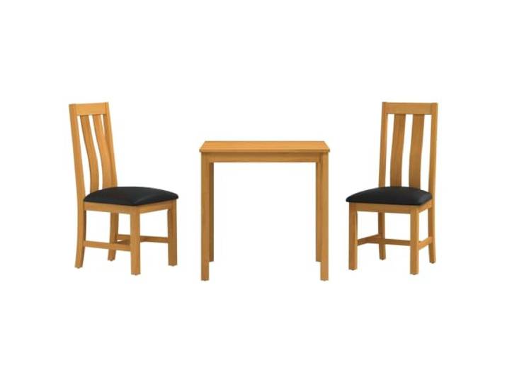 vidaXL Essgruppe 3 STK. Schwarz Massivholz Eiche