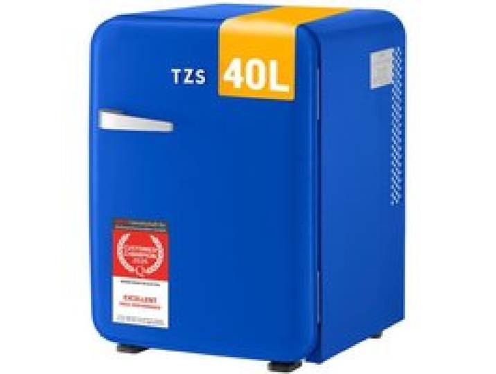 Mini Réfrigérateur Rétro 40L TZS First Austria - Silencieux 22dB - Bleu foncé - Frigo dappoint - Design Vintage