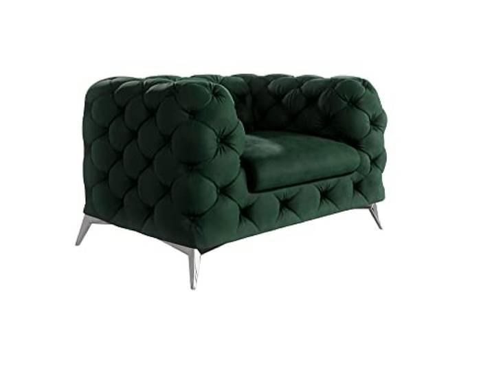 S-Style Möbel Maria Sessel Stuhl Wohnzimmer Chesterfield Loungesessel Clubsessel Polstersessel Cocktailsessel Wartezimmer Einzelsessel Möbel Sofa Sessel & Stühle Lounge Flaschengrün 125x100x73 cm