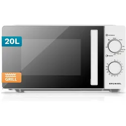 Grunkel Mikrowelle MWG-20GRILL 700 W 20 L, Mikrowelle, Weiss, Schwarz