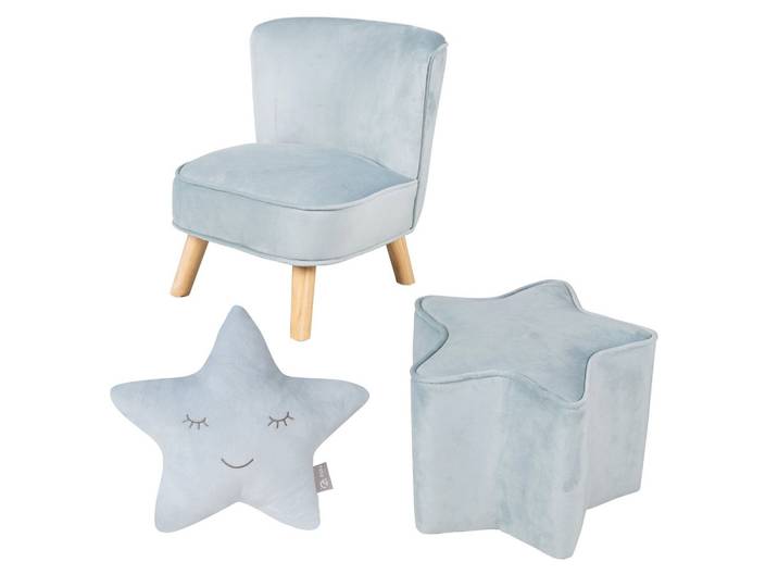 KINDERSOFA 3er-Set hellblau