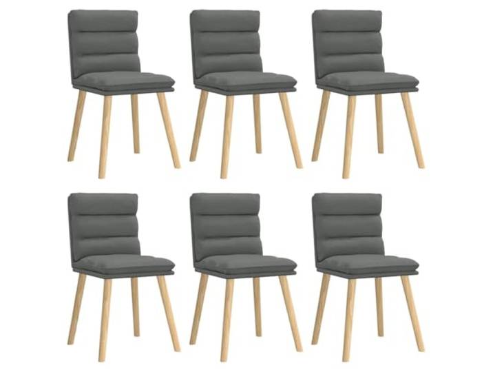KGHERMDF Esszimmerstühle 6 STK. Dunkelgrau Stoff Metall Holz Gestell, Dicke Schaumstoffpolsterung, Atmungsaktiv, Für Esszimmer Wohnzimmer