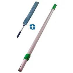 Staubwedel Flexi Duster blau inkl. Bezug & Telestiel 2x90 cm biegbar und dadurch ideal für schwer zugängliche Stellen