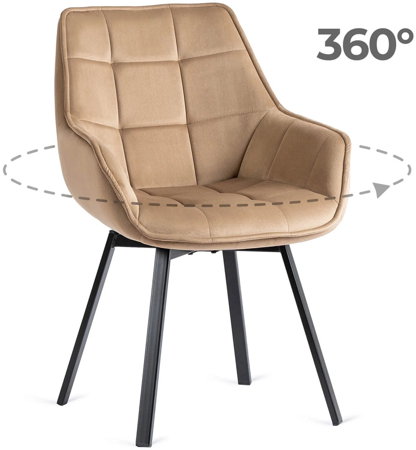 Eetkamerstoel Luna set van 4 beige