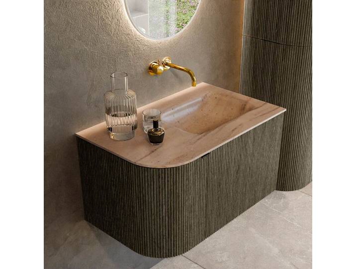 waschtisch mit unterschrank curve gerundet echtholz 75 cm...