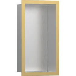 Hansgrohe XtraStoris Individual Wandnische Edelstahl gebürstet mit Designrahmen 300x150x100 mm Polished Gold Optic