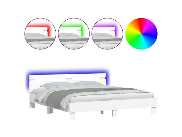 Lit adulte - 200x200 cm lit double Cadre de lit avec LED blanc CHY72589008