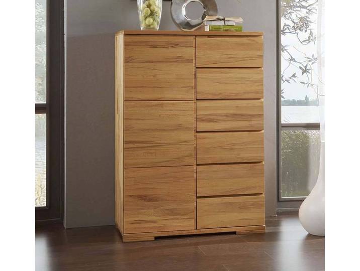 Highboard Basti - Atlanta in Wildeiche oder Kernbuche massiv – Montierte Lieferung – 3%-Vorkasse-Rabatt
