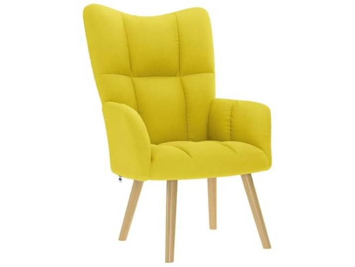 HAQWRDQSG Relaxsessel Polstersessel Stoff Hellgelb 61.5x69x95.5cm Bequemer Lounge Sessel mit Polsterung und Armlehnen für Wohnzimmer und Empfangsbereich.