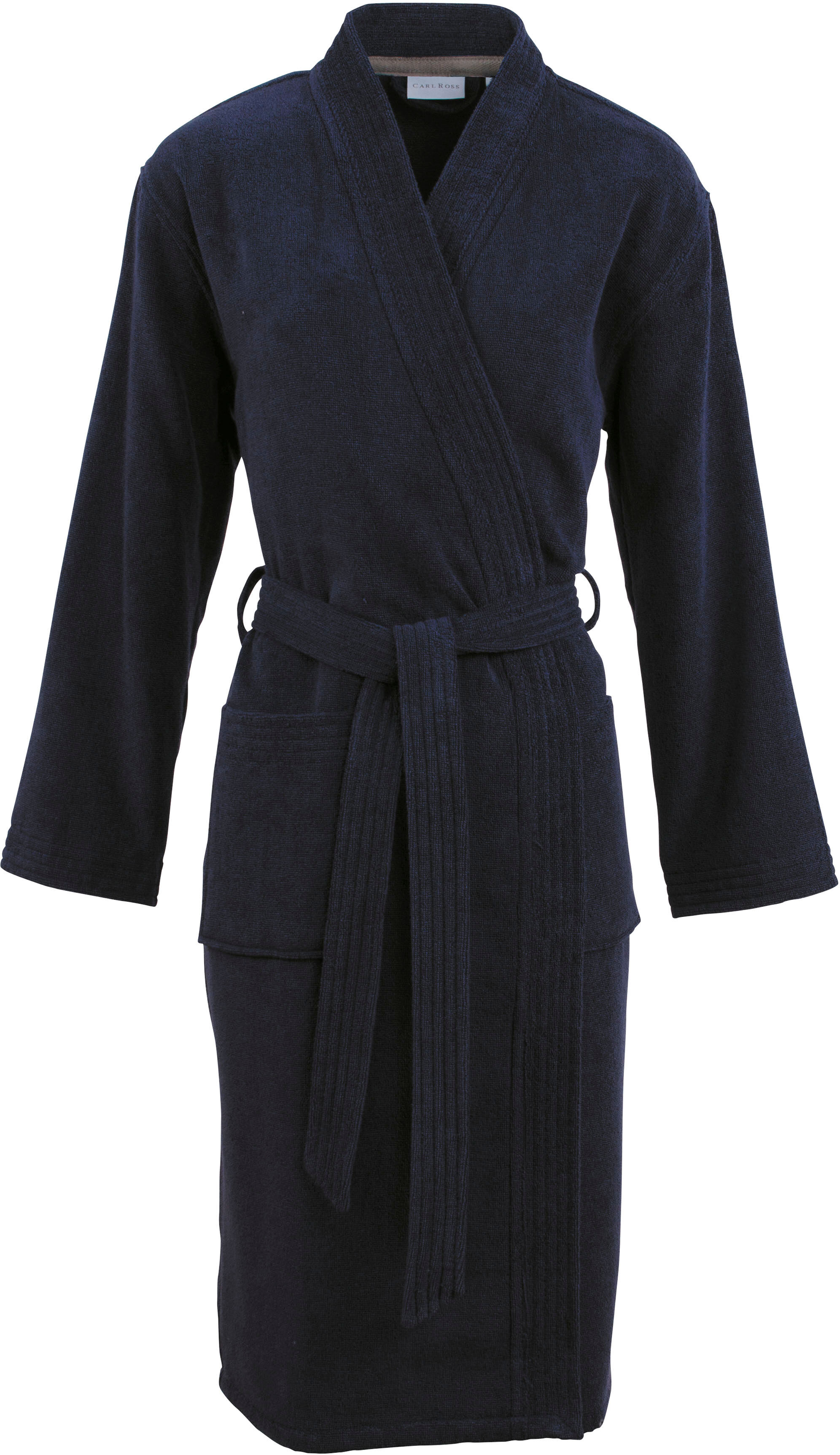 Unisex-Bademantel CARL ROSS "41110" Gr. XL, blau (night blau), XL, Walkfrottier, Hausmäntel, Unisex-Bademantel, Midilänge night blau XL