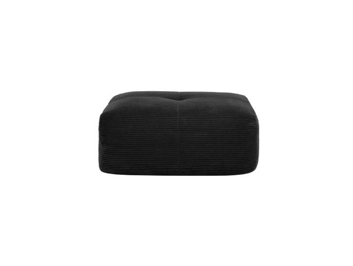 Tabouret Velours Côtelé Pouf Repose Pieds avec Remplissage Tabouret Pouf Meuble Salon Decoration Chambre Noir