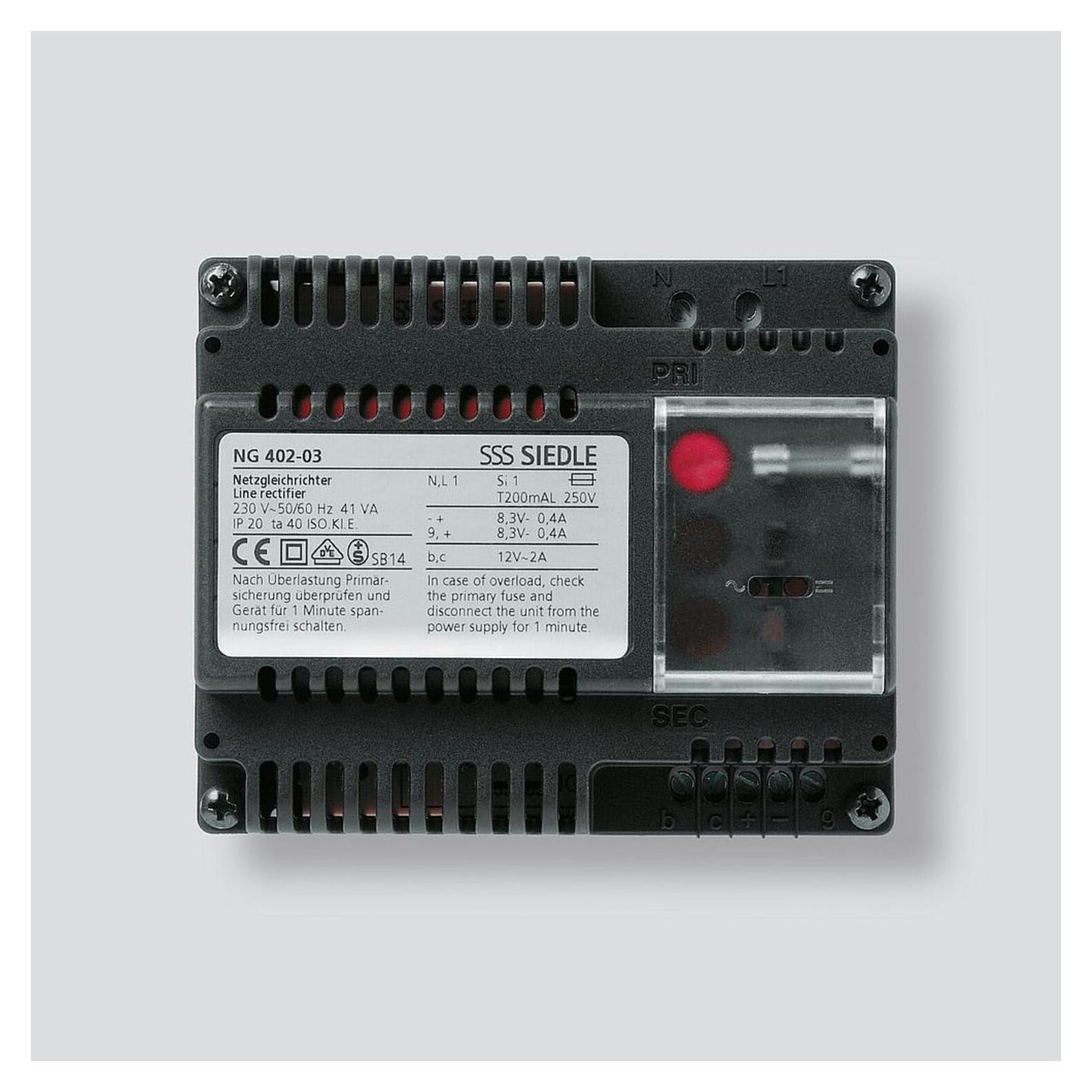 SIEDLE netgelijkrichter NG402-03 vervangt NG402-02