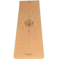 DIVASYA Leichte Yogamatte aus Kork & TPE, Größe 183 x 61 x 0,6 cm in Braun Braun
