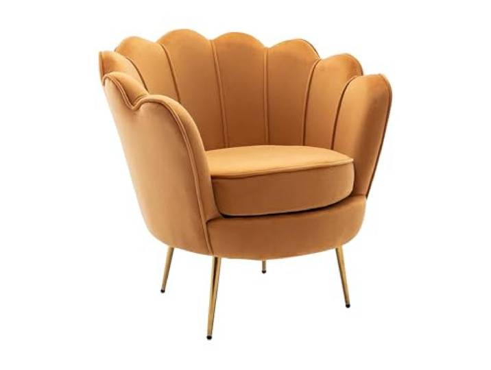 Vente-unique Dandelion Sessel aus Velours, Senfgelb