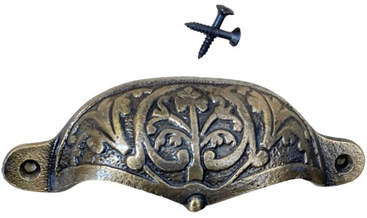 Ironmongery World Fancy Cup Pull Handle Antique Brass