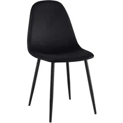 CLP Esszimmerstuhl Napier Samt - Farbe: schwarz, Material: Samt