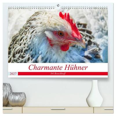 Charmante Hühner (hochwertiger Premium Wandkalender 2027 DIN A2 quer), Kunstdruck in Hochglanz