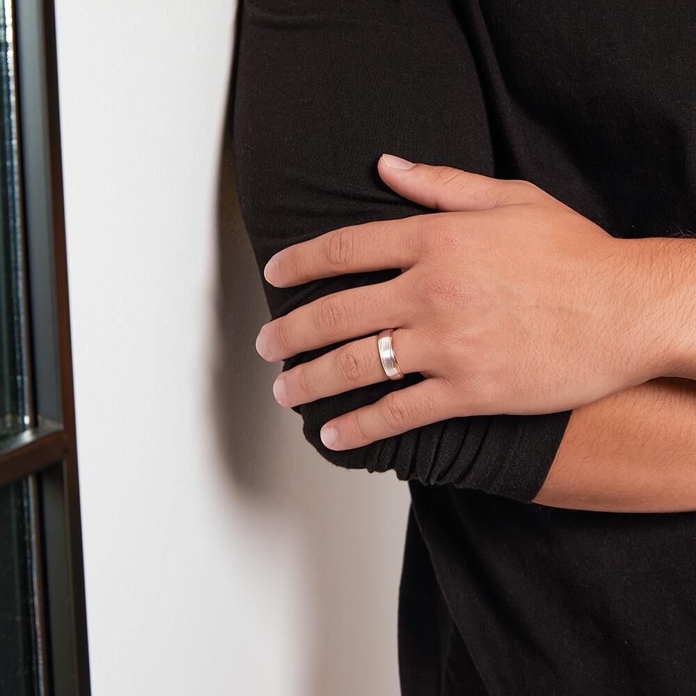 Vivo Ring für Herren 925er Silber in Bicolor silber
