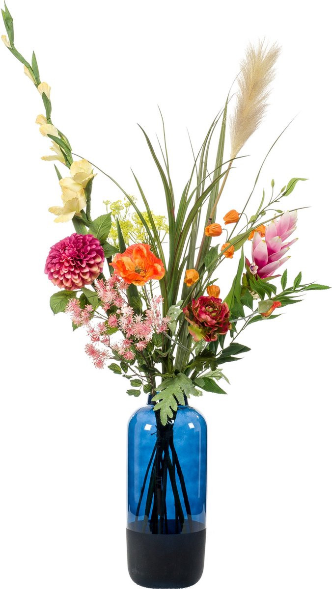 Emerald Flower Power Kunstboeket XL - Fuchsia - 11 stelen - 95 cm hoog